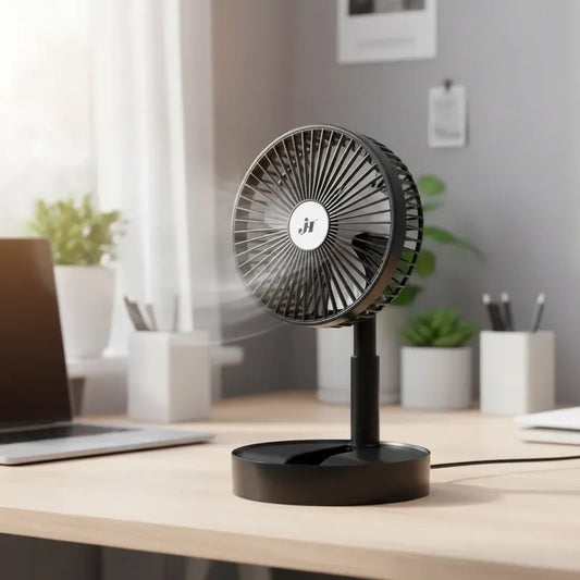 Ventilador De Mesa Escritorio Portatil Usb Silencioso Potent 20 Cm 5w Negro Plástico 3