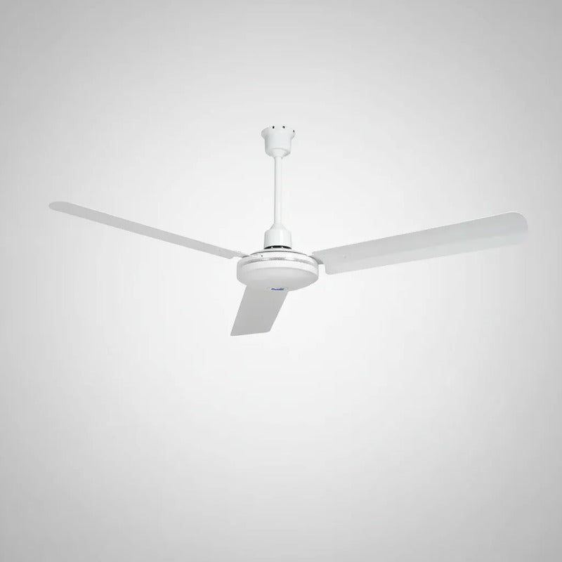 Ventilador De Techo Metal 3 Aspas 56puLG Control A La Pared 50/60hz Blanco Metal 3