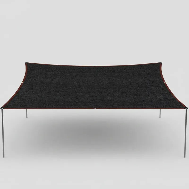 Toldo Vela Negro Rectangular Malla De Sombra Techo Patio Negro