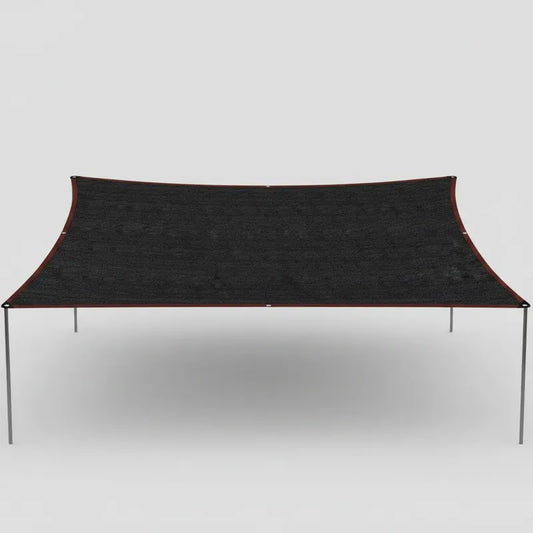 Toldo Vela Negro Rectangular Malla De Sombra Techo Patio Negro