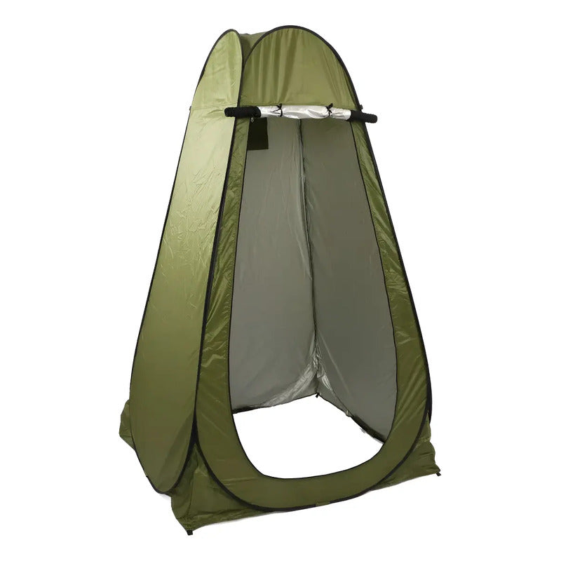 Kit Camping: Saco De Dormir Portátil Azul 950g + Caseta Baño Vestidor Portátil Verde