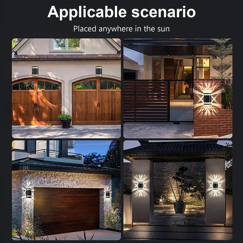 Aplique Grande Resiste Lluvia Solar Exterior Luz Jardin