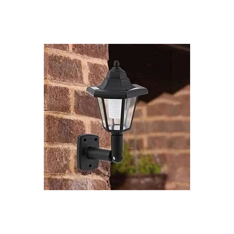 Pack X2 Farol Solar Retro Exterior Luz Led Jardin Antiguo Negro