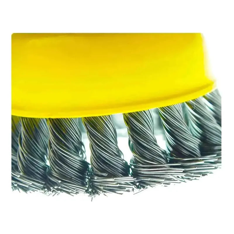 Pack X5 Grata 4puLG Copa Chascón Trenzado 100mm Para Esmeril Amarillo