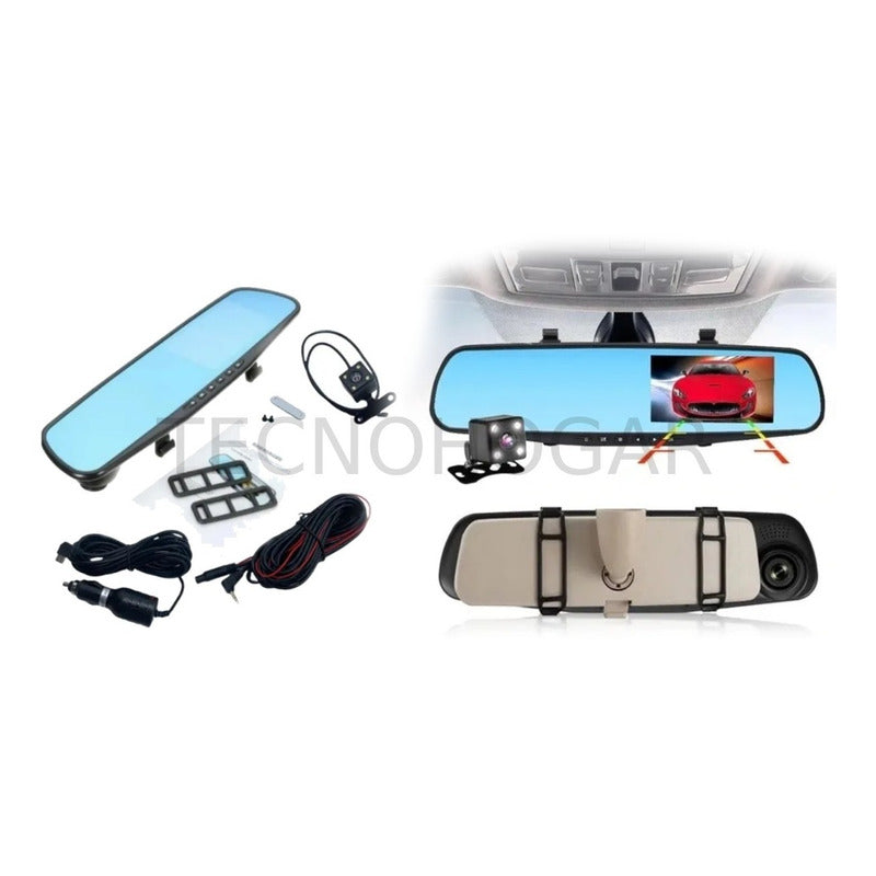 Espejo Retrovisor Con Camara Retroceso Y Camara Frontal  Hd
