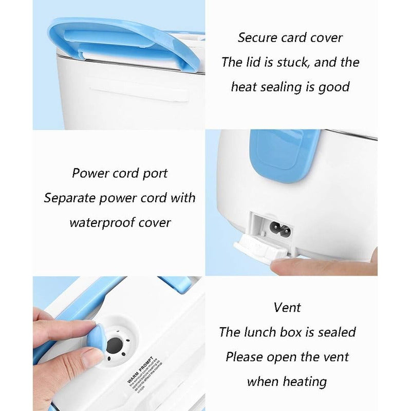 Calentador De Comida Para Auto 12v Termo  Electrico Lonchera Verde