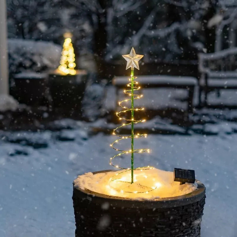 Árbol Navidad Estaca Solar Led Decorativa Con Estrella Amarillo