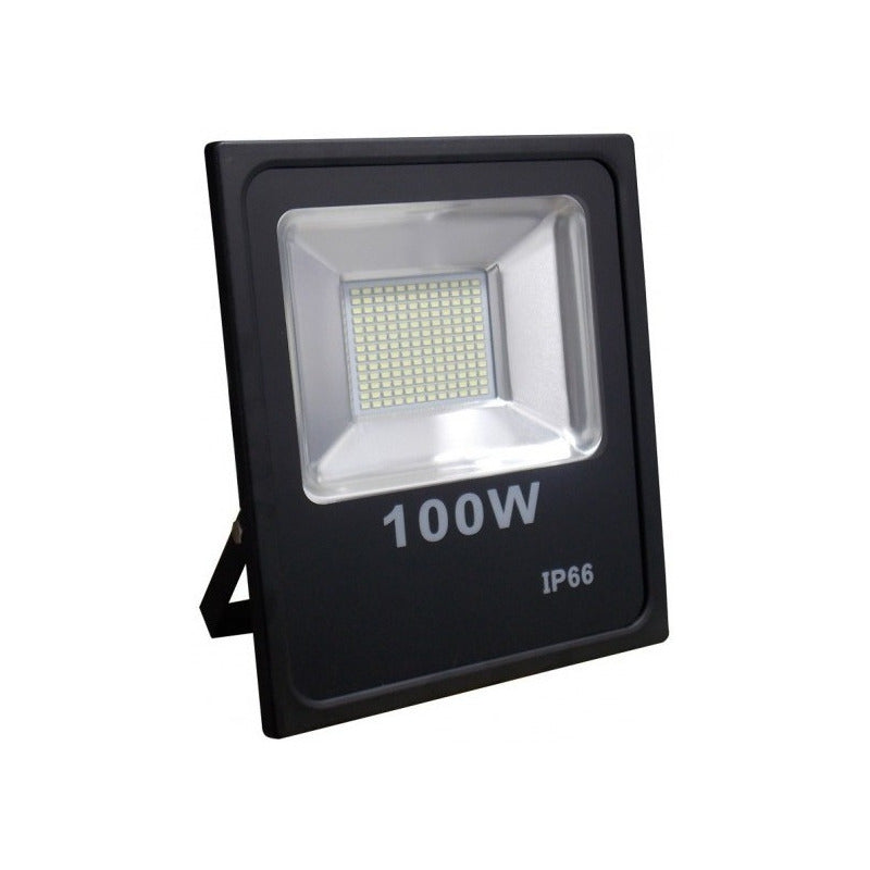 Pack X6 Focos Led Extra Plano Multiled 100w 6000 Lm Con Base Negro Blanco
