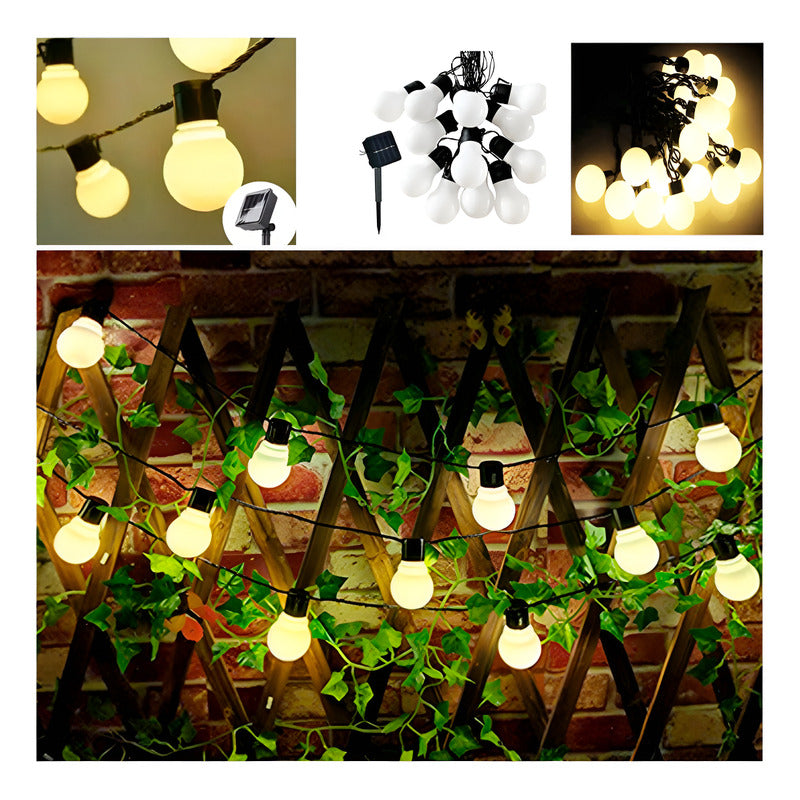 Luces Solar Led Bolitas Guirnalda Rgb Solar Navidad Solar