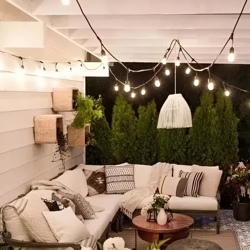 Soquete Guirnalda Terraza Patio Ampolletas Incl Luces Cálida