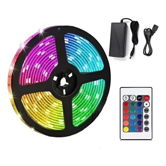 Tira Cinta Led Luces 5050 Rgb Con Control Remoto 5m Multicolor