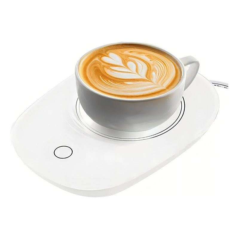 Calentador De Tazas Auronp Eléctrico Vidrio 10cm Control Táctil Negro