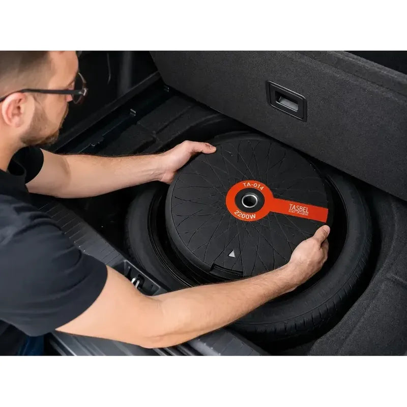 Subwoofer Activo 2200w 13 PuLG Maletero Llanta De Repuesto Negro