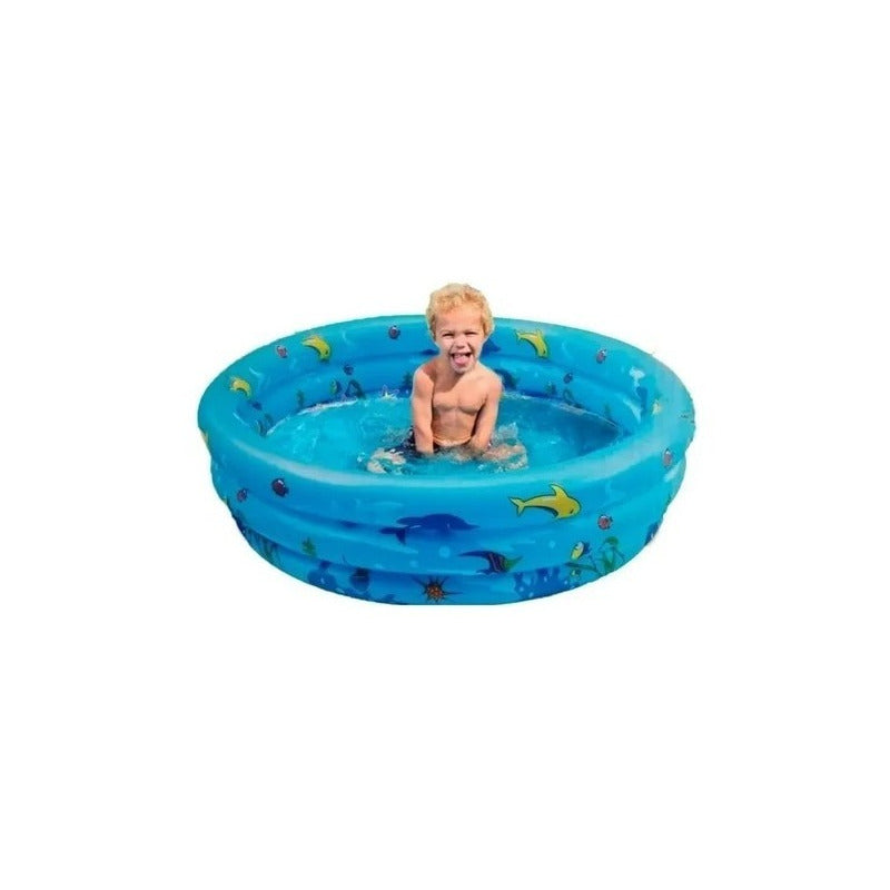 Piscina Plástica Inflable Flotante Niños Verano Resistente Azul
