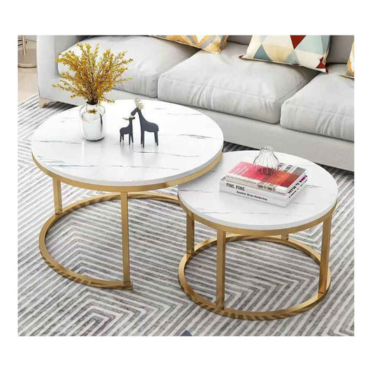Mesa Doble De Centro Melamina Grande 70x50cm Pequeña 34x40cm Blanco