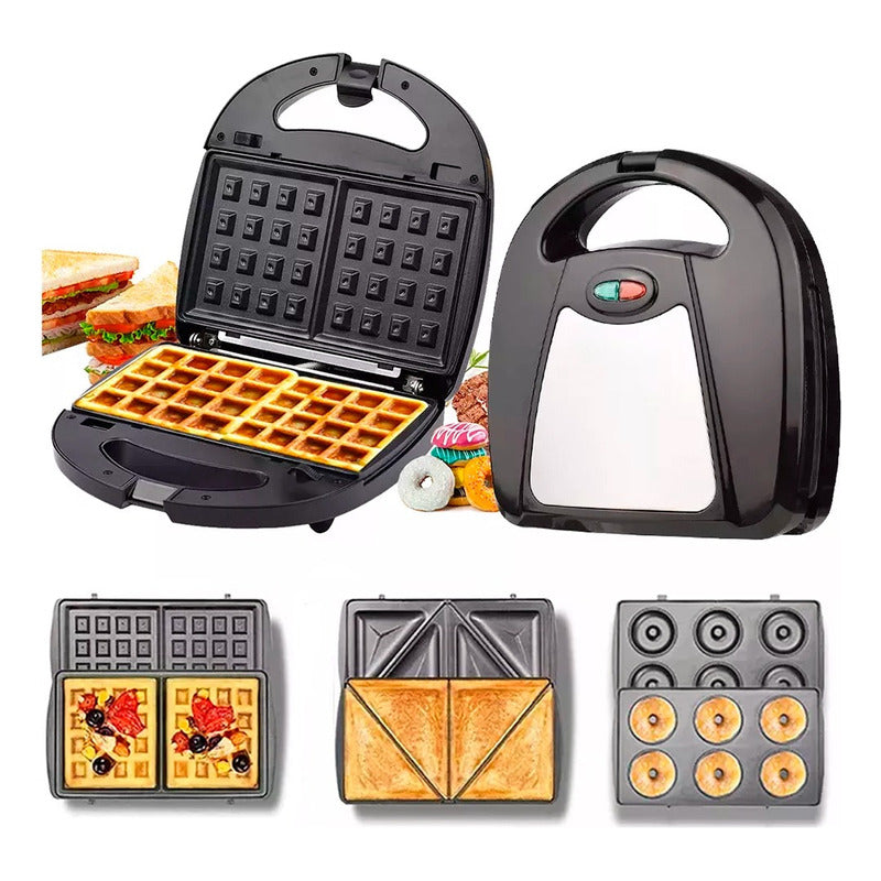 Tostadora Tecnohogar 2 Rodajas 3 En 1: Wafflera, Grill