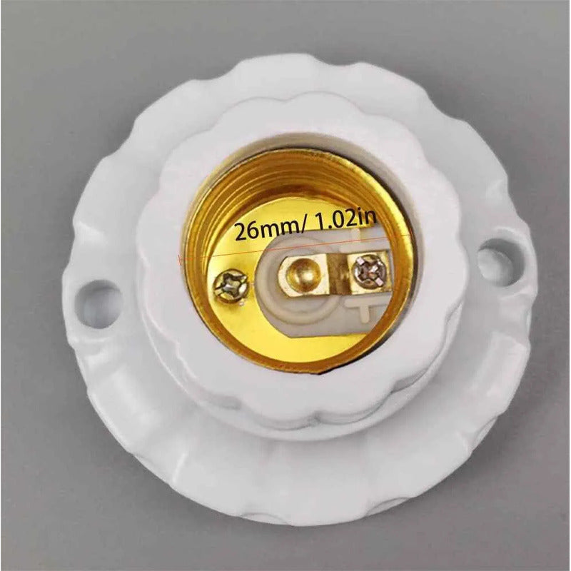Pack 10 Portalámpara Base Recta Blanco E27 Soquete Ampolleta Blanco