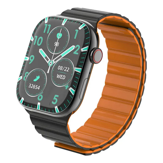Vidvie Smartwatch Deportivo 44mm Blanco Silicona Negro Bluetooth Resistente Agua Milanese