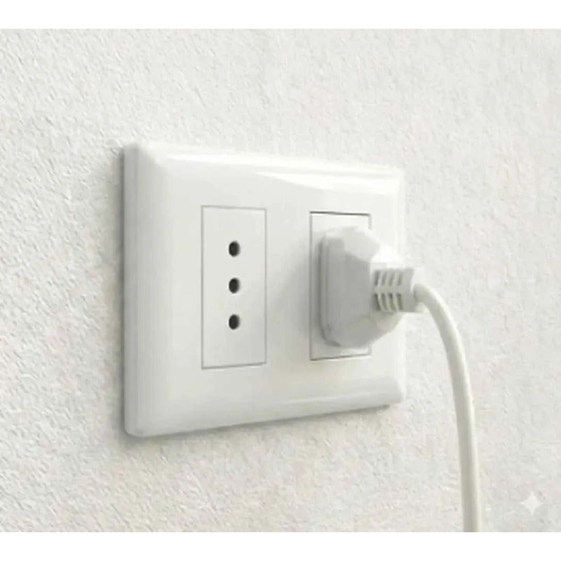 Pack X6 Enchufe Tomacorriente Doble Pared 10a Irm Sello Sec Blanco
