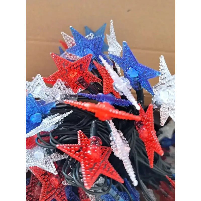 Guirnalda Solar Led Decorativa 10mts Fiestas Patrias Chile Azul