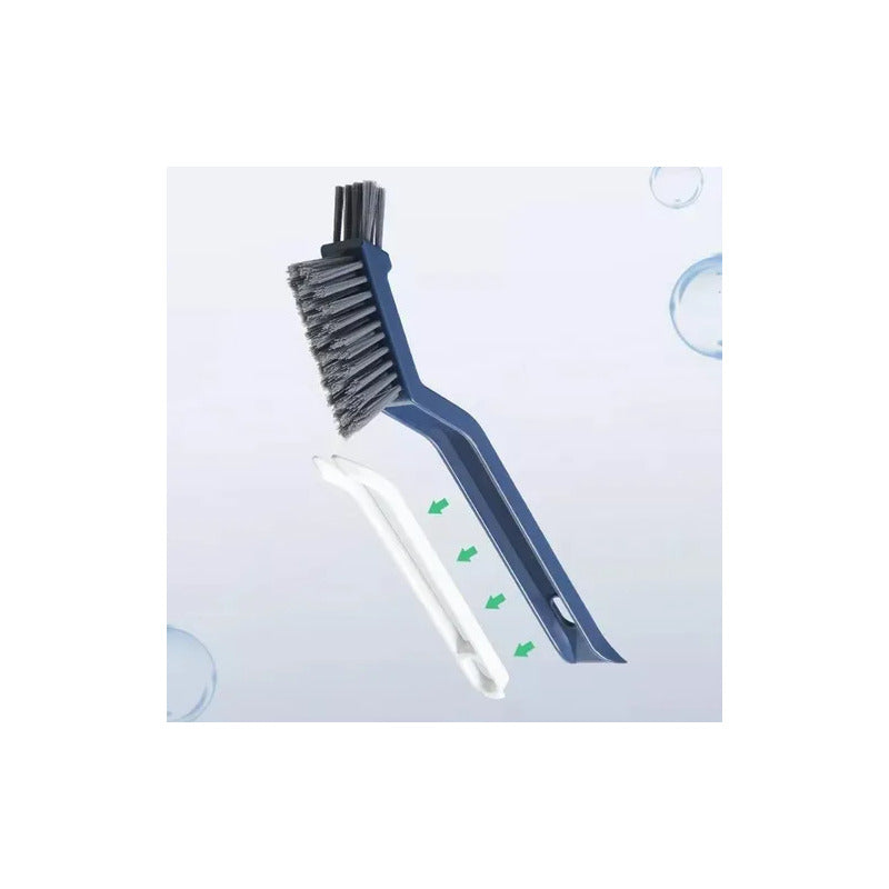 Pack X2 Cepillos Para Grietas Baño Herramientas Limpieza Wc Azul Acero