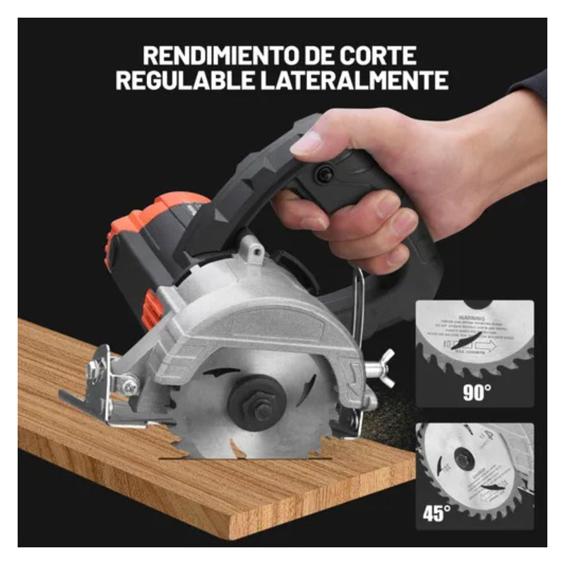 Sierra Circular Marmol Madera Concreto Cortadora De Mano Naranja 50