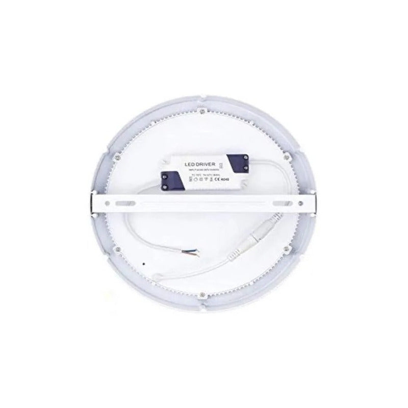 Panel Led Sobrepuesto Redondo 18w 6500k 220mm Blanco