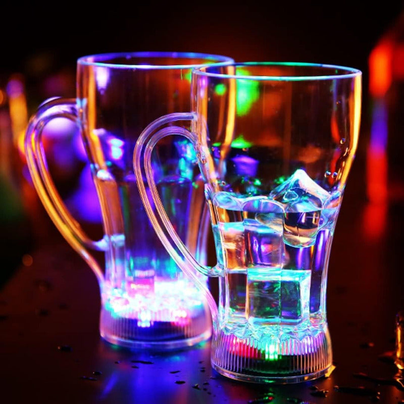 Vaso Luminosos Led Tazón Copete Luces Colores Cotillon 18oz