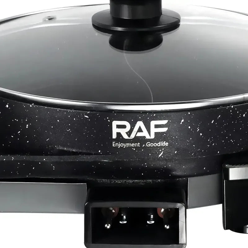 Parrillera Plancha Eléctrica Churrasquera Con Sarten 2 En 1 Negro