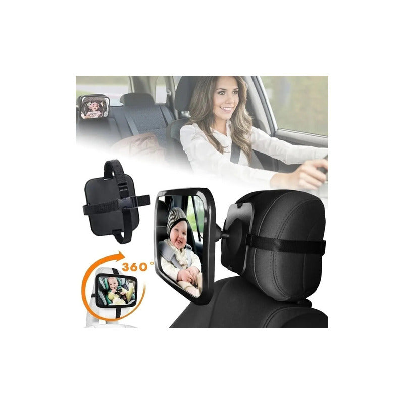 Espejo Retrovisor De Auto Para Seguridad De Niños Negro