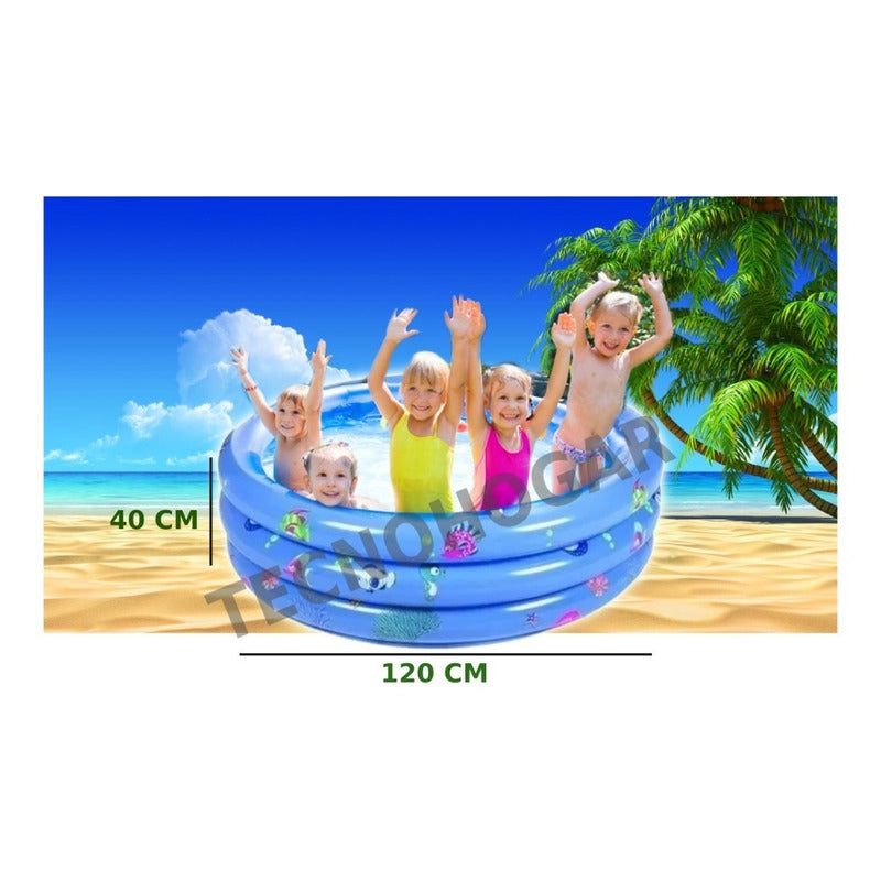 Piscina Plástica Inflable Flotante Niños Verano Resistente Azul