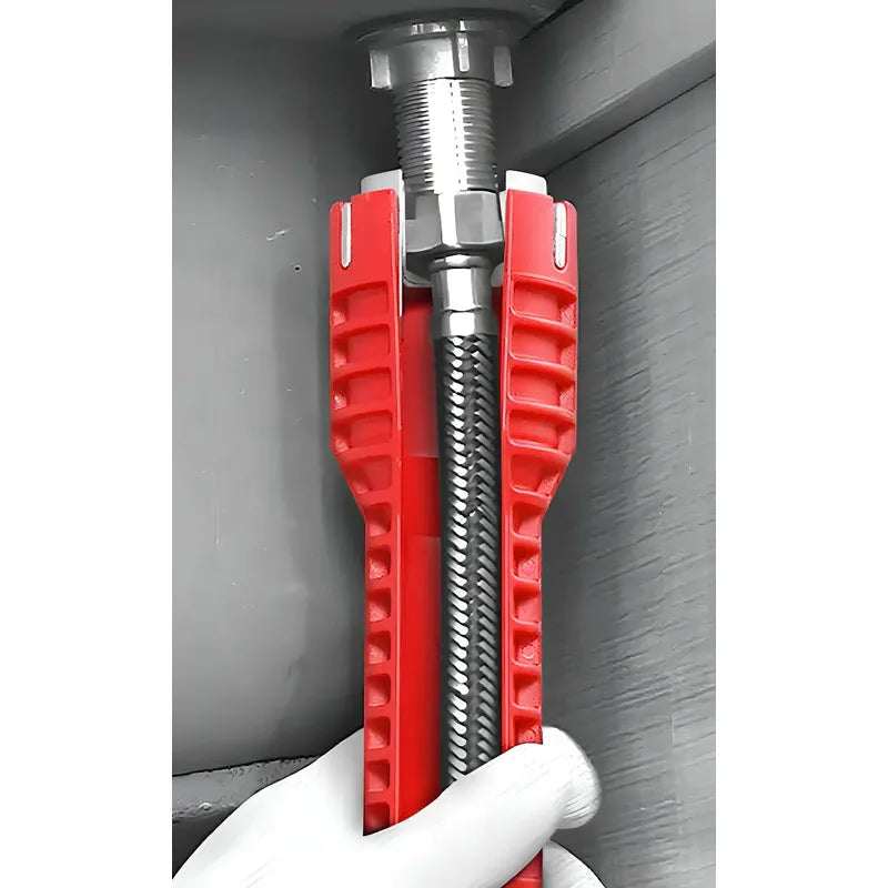 Llave Francesa Ajustable De Abs Para Grifo Y Desagüe Roja Rojo