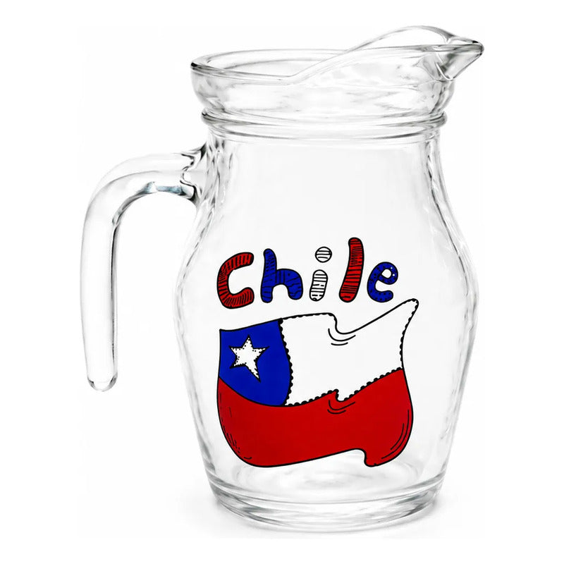 Set 6 Vasos Lorito Viva Chile 500ml Terremoto Fiesta Patrias Banderas