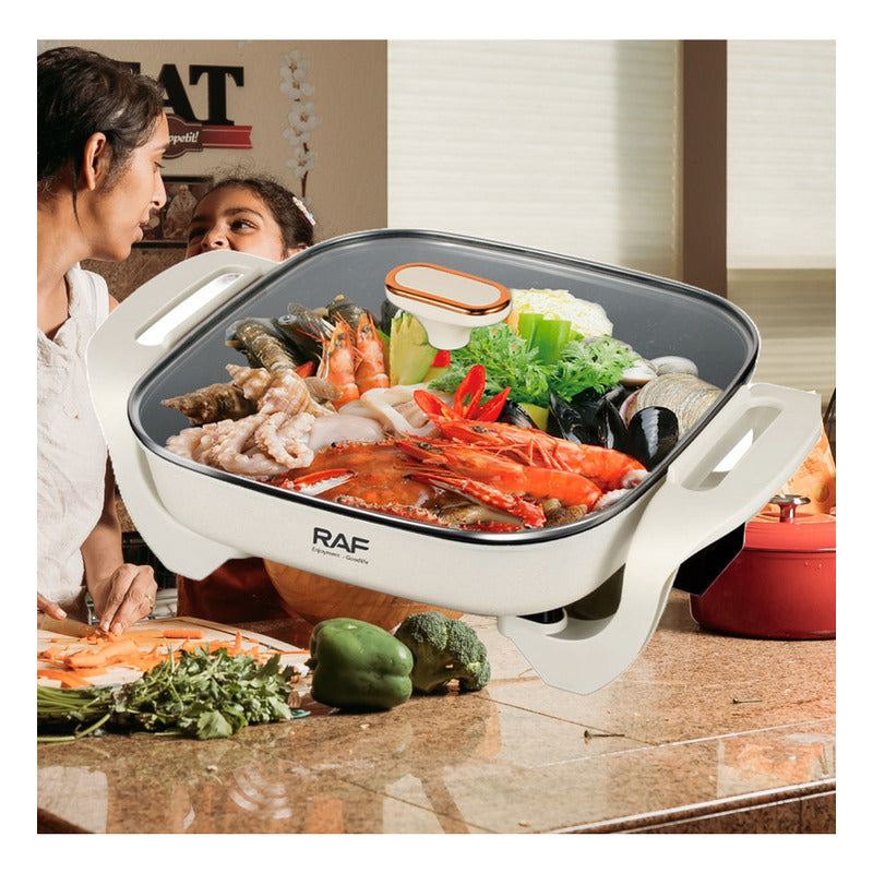 Sartén Eléctrico Olla Electrica Olla Inteligente Familiar - Blanco - 50 Hz X 60 Hz