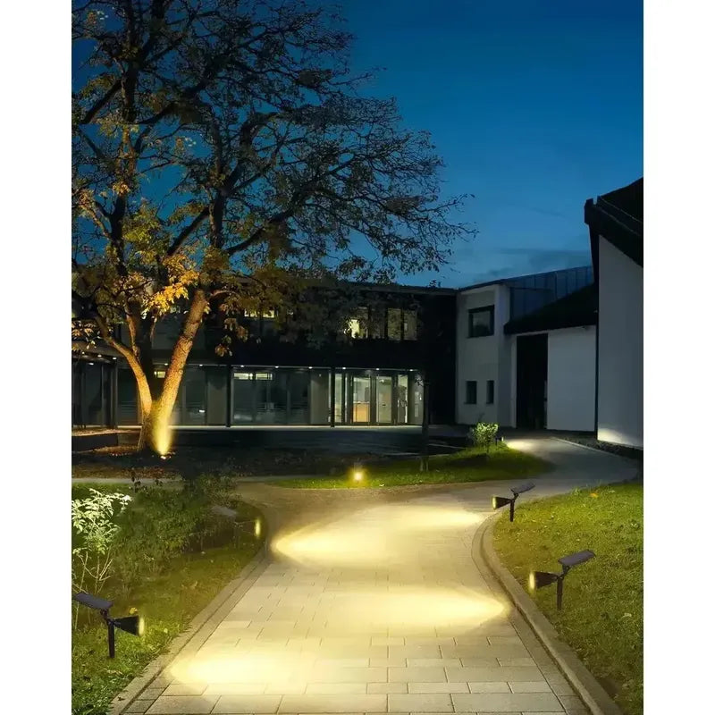 X3 Foco Solar Cesped Luz Estaca Aire Libre Jardin Foco Led Negro