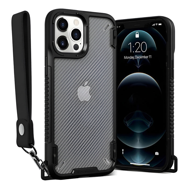 Funda Carcasa Protector Para iPhone 12 Pro Negro Geométrico