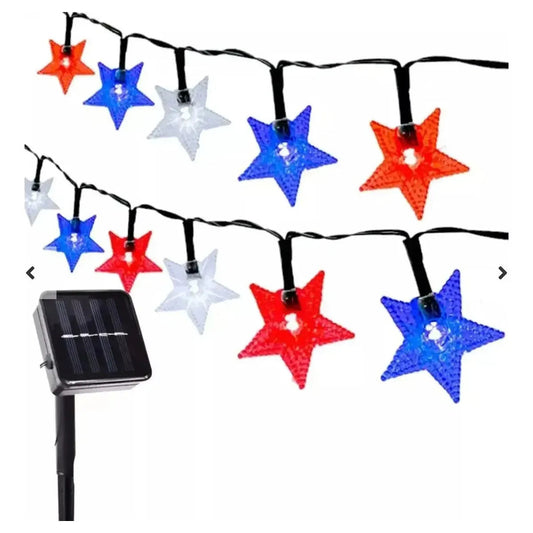 Guirnalda Solar Led Decorativa 10mts Fiestas Patrias Chile Azul