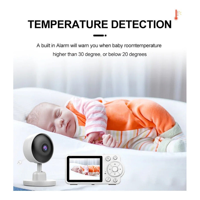Baby Monitor Cámara Para Bebes Con Micrófono Visión Nocturna Blanco