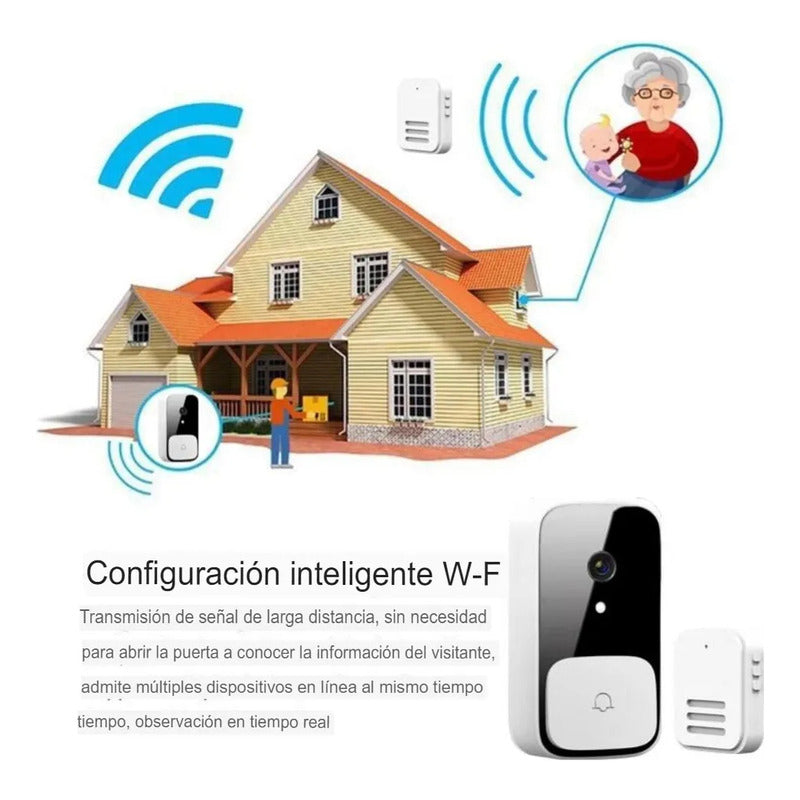 Timbre Cámara Inalámbrico Wifi Video Seguridad Portero