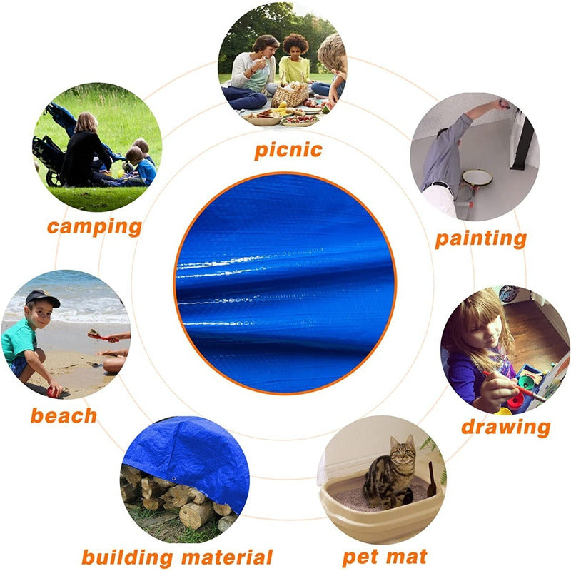 Pack 2 Lona Multiuso 3x4 Impermeable Cobertor Multiproposito