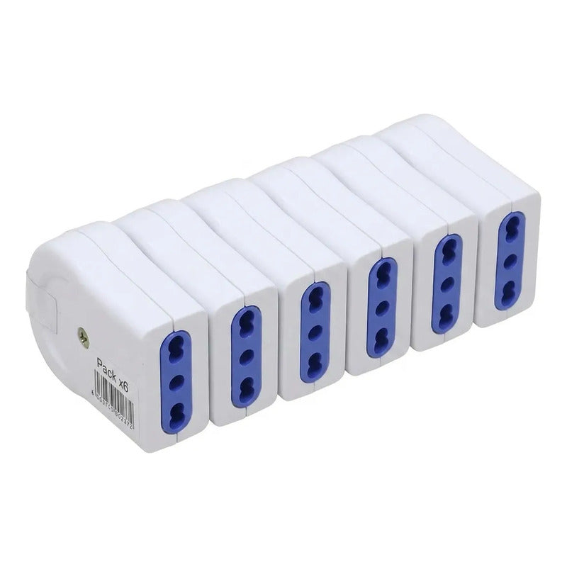 Pack X6 Enchufe Hembra Volante 2p + Tierra 10a 250v 1500w