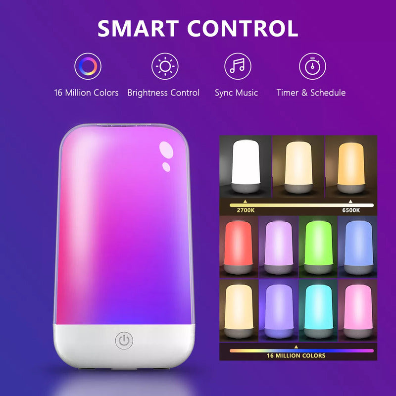 Lampara De Noche Para Bebe App Inteligente Sincroniza Musica Blanco Transparente