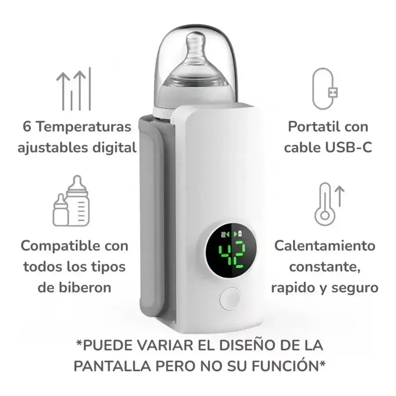 Calienta Biberones Portátil De Viaje Inalámbrico Para Bebé Blanco