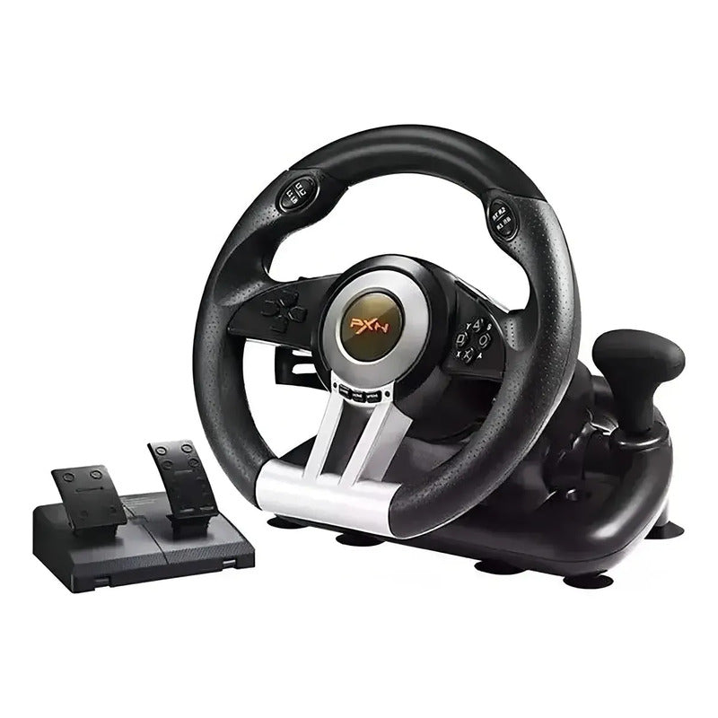 Volante Para Juegos 3 Por 1 Timon Palanca Pedales Pxn V3 Pro Negro