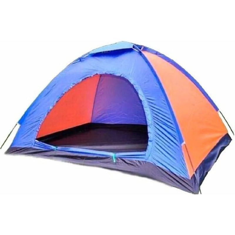 Carpa Camping Armado Facil Con Bolso Mosquitero 3 Personas Naranja