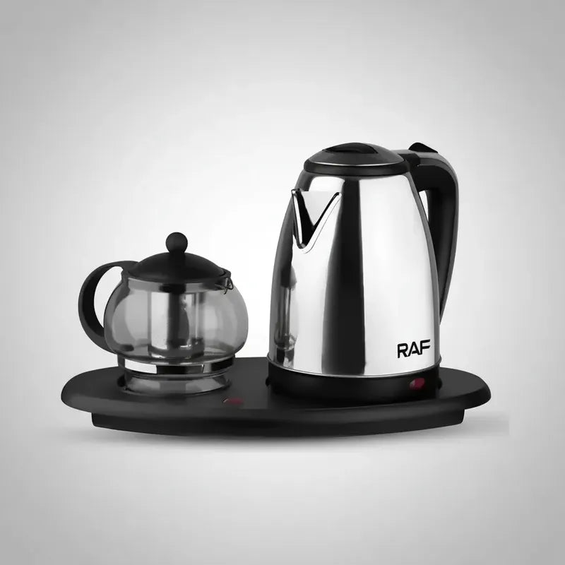 Set Hervidor Con Tetera Electrico Hervidor Tetera Infusor Plateado