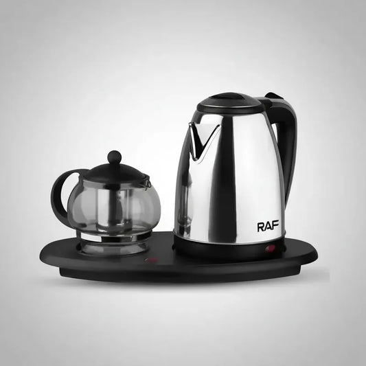 Set Hervidor Con Tetera Electrico Hervidor Tetera Infusor Plateado