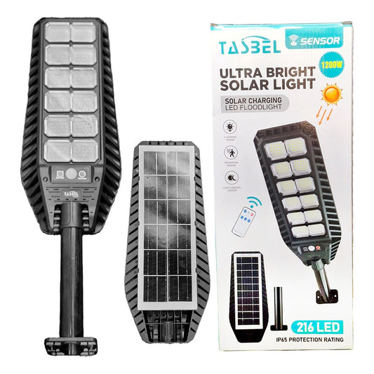 Foco Solar 1200w + Sensor + Soporte + Control Remoto