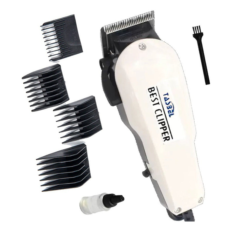 Maquina Para Afeitar Rasurar Barba Cabello Tasbel Cableada Blanco