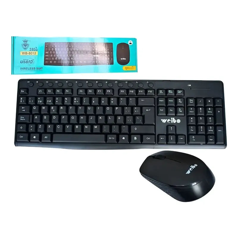 Teclado Y Mouse  Inalambrico 2.4 Ghz Con Teclado Numerico Negro